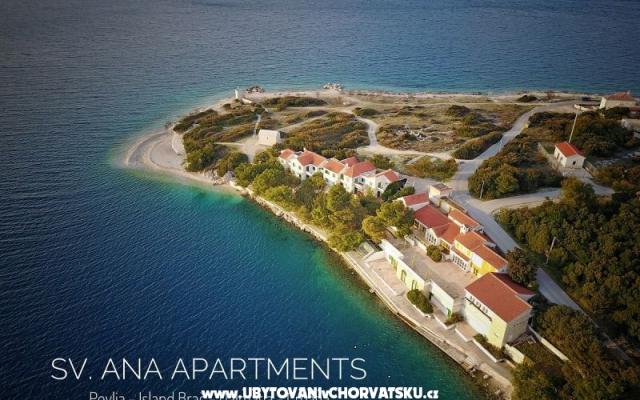 Apartmány Sv. Ana - ubytovanie ostrov Brač Chorvátsko