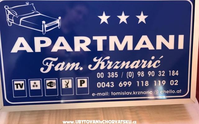 Apartmány Krznaric - ubytovanie ostrov Vir Chorvátsko