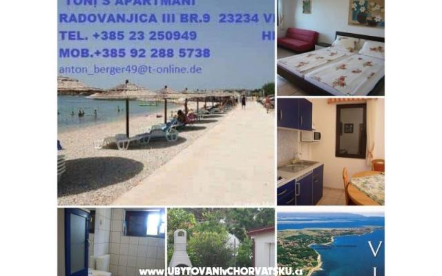 Tonis Apartmány - ubytovanie ostrov Vir Chorvátsko